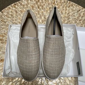 Vince Warren linen slip on platform sneaker
